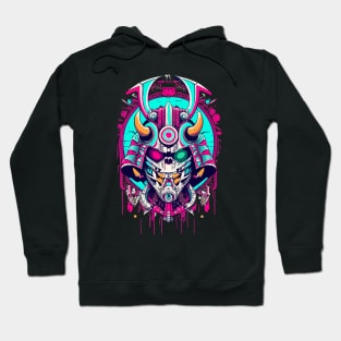 Mecha Samurai Oni Mask Hoodie